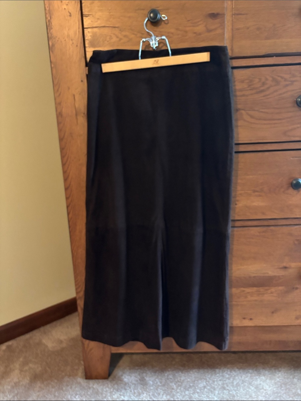 Valerie Stevens Chocolate Brown suede Maxi Skirt